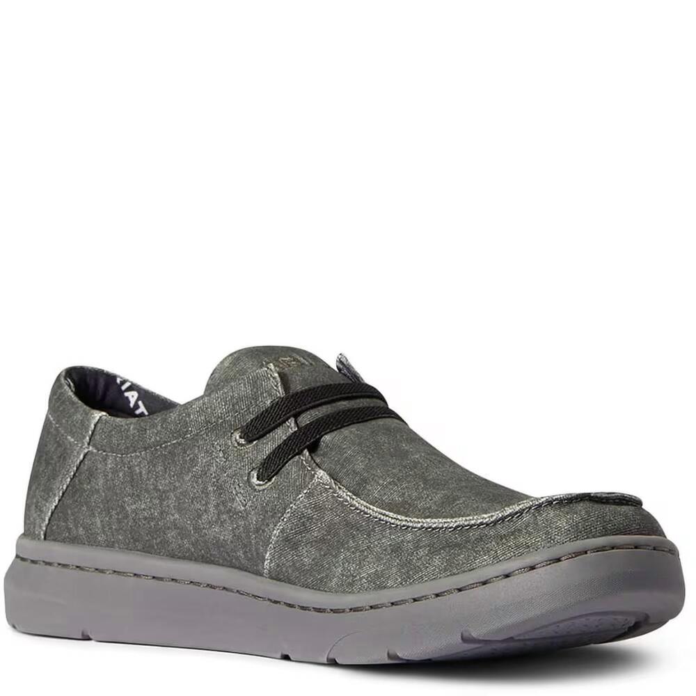NEW ARIAT men's hilo slip-ons in charcoal canvas
